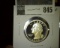 1998-S Proof 90% Silver Washington Quarter, value $9