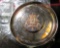 Ornate French saucer / ash tray / change caddy / candy dish with crown, rampant lion and Latin legen