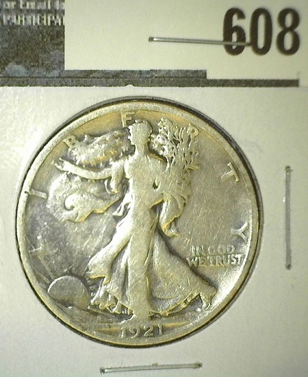 1921-S Walking Liberty Half Dollar, G cleaned, G value $48"