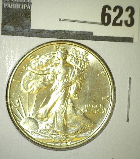 1937 Walking Liberty Half Dollar, BU, MS63 value $70"
