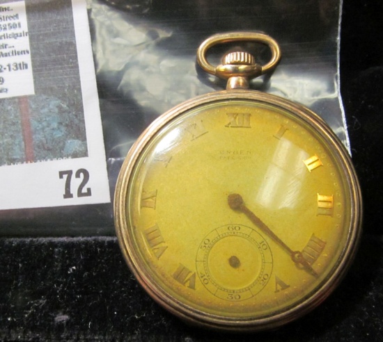 Gruen Verithin Model pocket watch, 17 jewels, gold filled case, for parts or repair