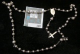 Pray the rosary! Silver rosary bead set, necklace 24 inches long, marked sterling 925 Mexico, 19 gra