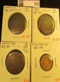 4 low grade type coins (cents) - Draped Bust Large Cent (1796-1807), Classic Head Large Cent (1808-1