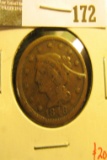 1848 Large Cent, G+, value $20