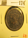 1851 Large Cent, F, value $28