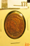 1855 Large Cent, upright 5's, VF+ cleaned, VF value $35