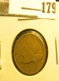 1857 Flying Eagle Cent, G, value $30