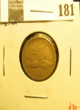 1858 small letters Flying Eagle Cent, G+, value $30