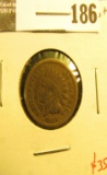 1861 Indian Head Cent, VG+, value $35