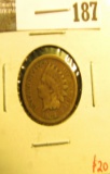 1862 Indian Head Cent, F, value $20
