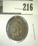 1891 Indian Head Cent, VF, nice example, value $7