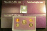 1984 S, 85 S, 86 S, 87 S, & 88 S U.S. Proof Sets, all original as issued.