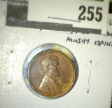 1920-D Lincoln Cent, AU obverse with luster, reverse weakly struck, mushy, typical for Denver Mint C
