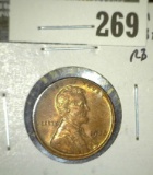 1928 Lincoln Cent, BU MS63+ RB, value $13