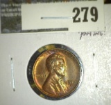 1932-D Lincoln Cent, BU MS63RB toning, value $28