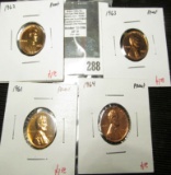 Group of 4 Proof Lincoln Cents, 1961, 1962, 1963, 1964, value for group $6