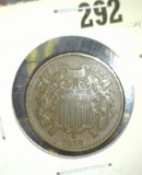 1866 2 Cent Piece, XF, bold 