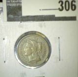 1870 3 Cent Nickel, F, value $27