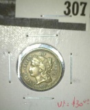 1873 3 Cent Nickel, VF/XF, VF value $30, XF value $40