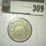1866 Shield Nickel, G, value $30