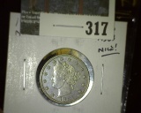 1883 No Cents V Nickel, BU MS63+ SHARP, value $50