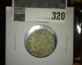 1887 V Nickel, G, value $15