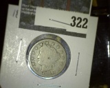1889 V Nickel, G, value $15