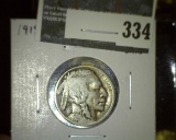 1915 Buffalo Nickel, G+, full date, value $6