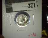 1857 Seated Liberty Half Dime, G holed, G value $18