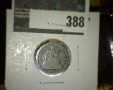 1857 Seated Liberty Dime, VG, value $18