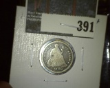 1872 Seated Liberty Dime, G+, value $18
