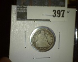 1876-CC Seated Liberty Dime, G obverse, AG reverse, value $25+