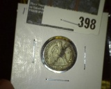 1876-S Seated Liberty Dime, F+, value $20