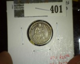 1886 Seated Liberty Dime, VF/XF toned, VF value $25, XF value $35