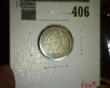 1891 Seated Liberty Dime, F, value $20