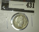 1912 Barber Dime, VF, value $10