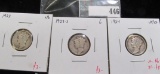 3 Mercury Dimes, 1923 VG, 1923-S G & 1924 VF/XF, group value $12 to $21