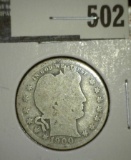 1900-S Barber Quarter, G obverse/AG reverse, G value $10