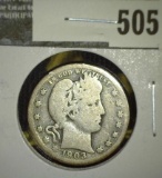 1903 Barber Quarter, G, value $9