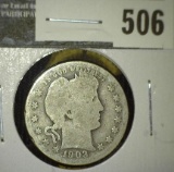 1903-O Barber Quarter, G obverse/AG reverse, G value $10