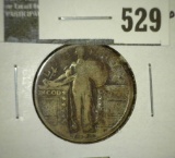 1926-D Standing Liberty Quarter, VG toned, value $10