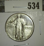 1929 Standing Liberty Quarter, F, value $9
