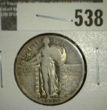 1930-S Standing Liberty Quarter, VG/F, value $8