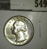 1955 Washington Quarter, BU toned, MS63 value $10, MS65 value $30