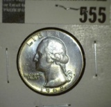 1968-D Washington Quarter, BU toned from Mint Set, value $5