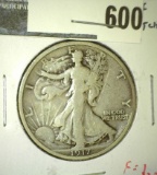 1917-S reverse mintmark Walking Liberty Half Dollar, F scratches, F value $20