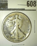 1921-S Walking Liberty Half Dollar, G cleaned, G value $48