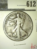 1929-D Walking Liberty Half Dollar, VG, value $15