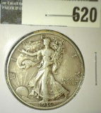 1936 Walking Liberty Half Dollar, XF, value $18