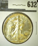 1941-D Walking Liberty Half Dollar, BU, value $65